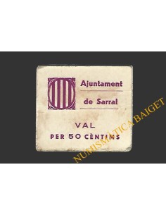 SARRAL (Tarragona) 50 cèntims 1937