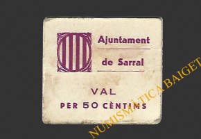 SARRAL (Tarragona) 50 cèntims 1937