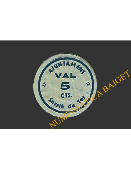 SARRIÀ DE TER (Girona) 5 cèntims 1937