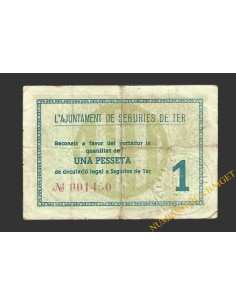 SEGÚRIES DE TER (Girona) 1 pesseta maig del 1937