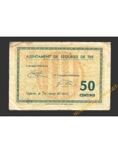 SEGÚRIES DE TER (Girona) 50 cèntims maig del 1937 2
