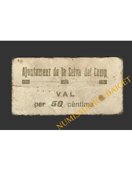 SELVA DEL CAMP, LA (Tarragona) 50 cèntims 26 de maig del 1937