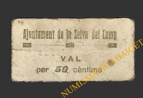 SELVA DEL CAMP, LA (Tarragona) 50 cèntims 26 de maig del 1937