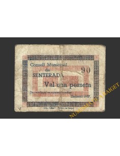 SENTERADA (Lleida) 1 pesseta 1937
