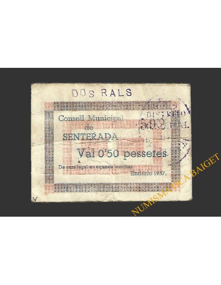 SENTERADA (Lleida) 0'50 pessetes 1937