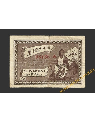 SEU D'URGELL, LA (Lleida) 1 pesseta 30 de juny del 1937
