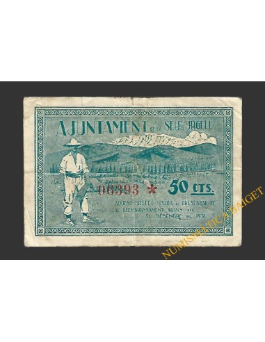 SEU D'URGELL, LA (Lleida) 50 cèntims 30 de juny del 1937