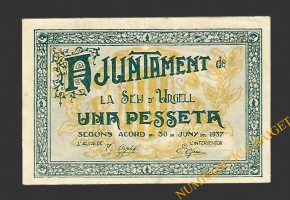 SEU D'URGELL, LA (Lleida) 1 pesseta 30 de juny del 1937