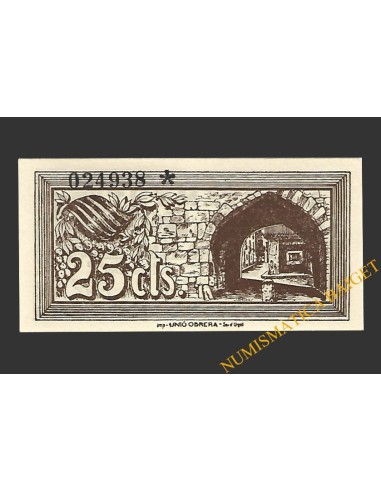 SEU D'URGELL, LA (Lleida) 25 cèntims 23 d'0ctubre del 1937