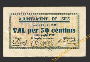 SILS Girona) 50 cèntims 22 de maig del 1937