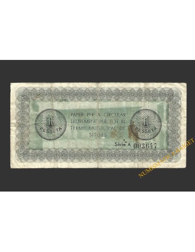 SITGES (Barcelona) 1 pesseta 1 de juny del 1937