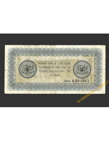 SITGES (Barcelona) 50 cèntims 1 de juny del 1937