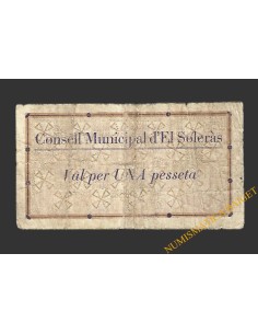 SOLERÀS, EL (Lleida) 1 pesseta agost del 1937 2