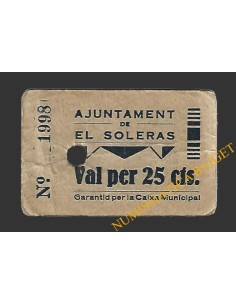 SOLERÀS, EL (Lleida) 25 cèntims 1937