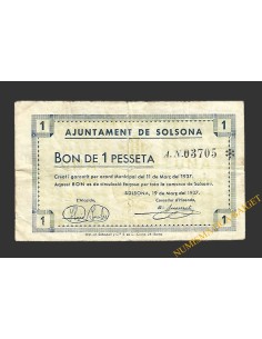 SOLSONA (Lleida) 1 pesseta 19 de març del 1937