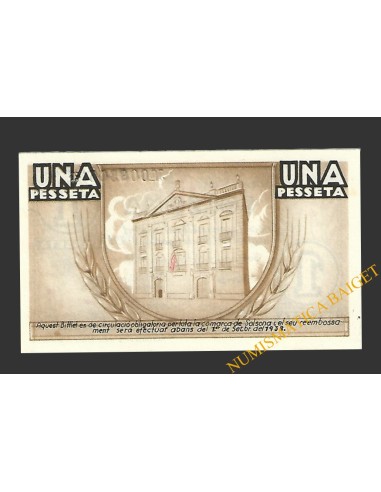 SOLSONA (Lleida) 1 pesseta 1 de setembre del 1937