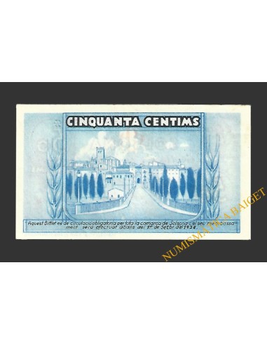 SOLSONA (Lleida) 50 cèntims 1 de setembre del 1937
