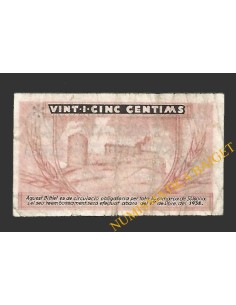 SOLSONA (Lleida) 25 cèntims 1 de desembre del 1937 2