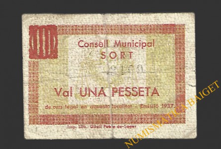 SORT (Lleida) 1 pesseta 1937