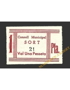 SORT (Lleida) 1 pesseta 1937 (2ª emissió)