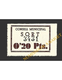 SORT (Lleida) 0'20 pessetes 1937 