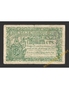 SUBIRATS (Barcelona)) 50 cèntims 16 de maig del 1937 
