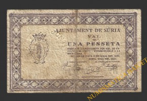 SÚRIA (Barcelona)) 1 pesseta 3 de maig del 1937 