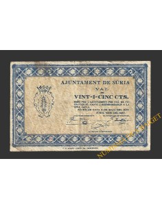 SÚRIA (Barcelona) 25 cèntims 3 de maig del 1937 