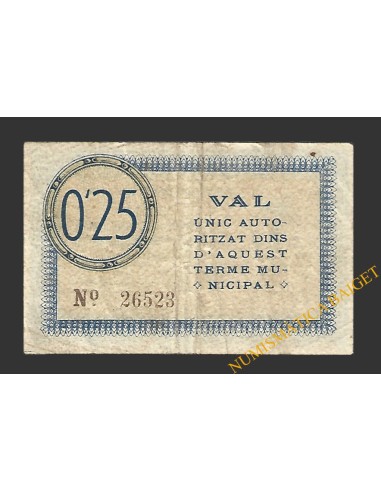 SÚRIA (Barcelona) 25 cèntims 3 de maig del 1937 