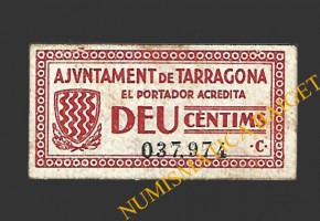 TARRAGONA 10 cèntims 4 de desembre del 1937 