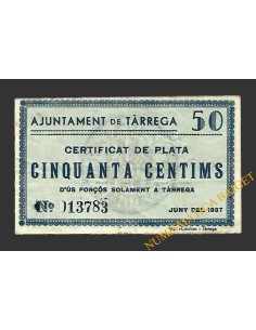 TÀRREGA (Lleida) 50 cèntims juny del 1937 