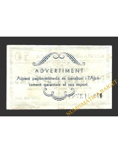 TÀRREGA (Lleida) 50 cèntims juny del 1937  2