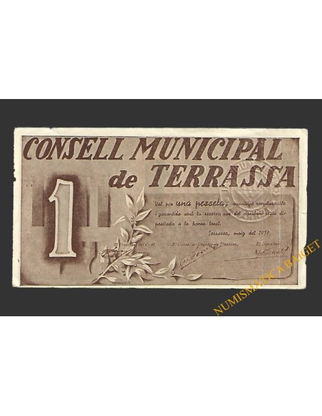 TERRASSA (Barcelona) 1 pesseta maig del 1937 