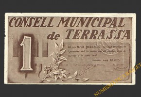 TERRASSA (Barcelona) 1 pesseta maig del 1937 