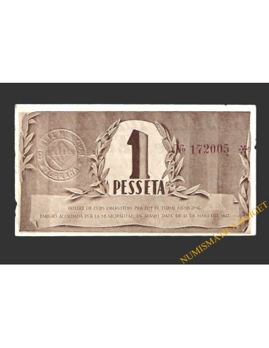 TERRASSA (Barcelona) 1 pesseta maig del 1937 