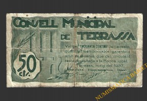 TERRASSA (Barcelona) 50 cèntims maig del 1937 