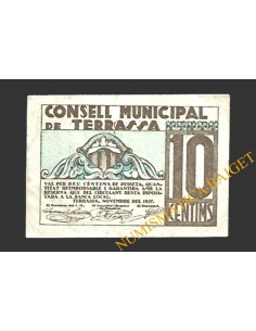 TERRASSA (Barcelona) 10 cèntims novembre del 1937 