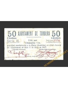 TORDERA (Barcelona) 50 cèntims 11 de maig del 1937  Serie B