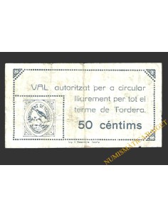 TORDERA (Barcelona) 50 cèntims 11 de maig del 1937  Serie B 2