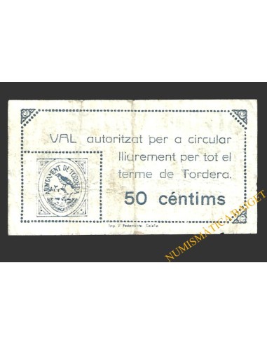 TORDERA (Barcelona) 50 cèntims 11 de maig del 1937  Serie B