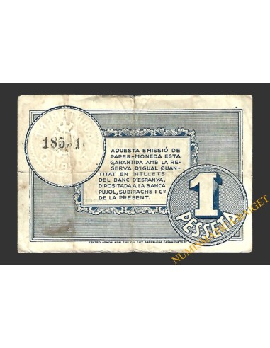 TORELLÓ (Barcelona) 1 pesseta maig del 1937 