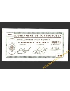 TORREGROSSA (Lleida) 50 cèntims juny  del 1937 