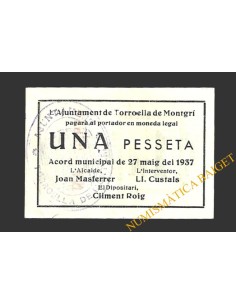 TORROELLA DE MONTGRÍ (Girona) 1 pesseta 27 de maig del 1937 