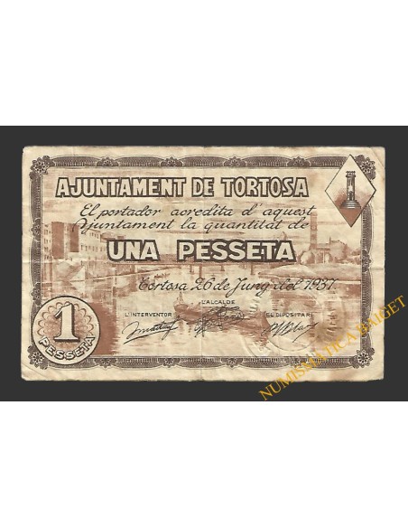 TORTOSA (Tarragona) 1 pesseta 20 de juny del 1937