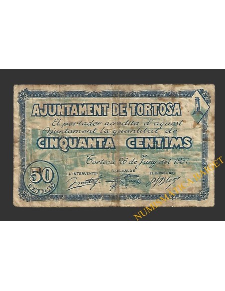 TORTOSA (Tarragona) 50 cèntims 20 de juny del 1937