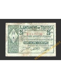 TORTOSA (Tarragona) 25 cèntims 9 de novembre del 1937