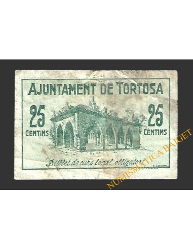 TORTOSA (Tarragona) 25 cèntims 9 de novembre del 1937