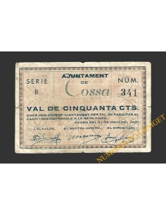 TOSSA (Girona) 50 cèntims 31 de maig del 1937