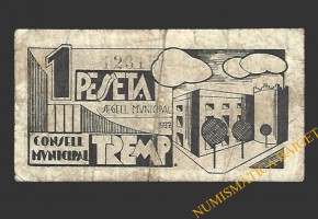 TREMP (Lleida) 1 pesseta 1937