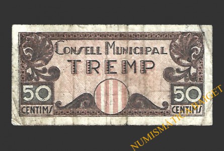 TREMP (Lleida) 50 cèntims 1937 (2ª emissió)